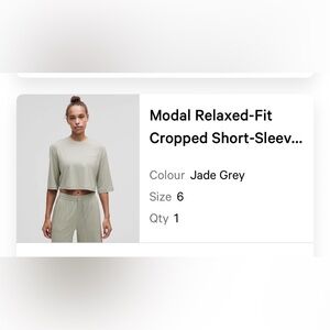 Lululemon Athletica Sage Green Cropped Top